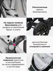 Серый детская коляска-трансформер для двойни Silva Duo Farfello, с рождения до 3 лет