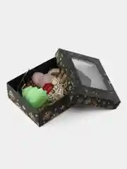 Новогодний подарочный SPA /СПА набор для женщин: твердая пена и свеча - елка ,beauty box