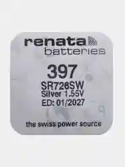 Батарейка Renata 397 (SR726SW, V397), 1.55V, 32 mAh, Швейцария, 1 штука