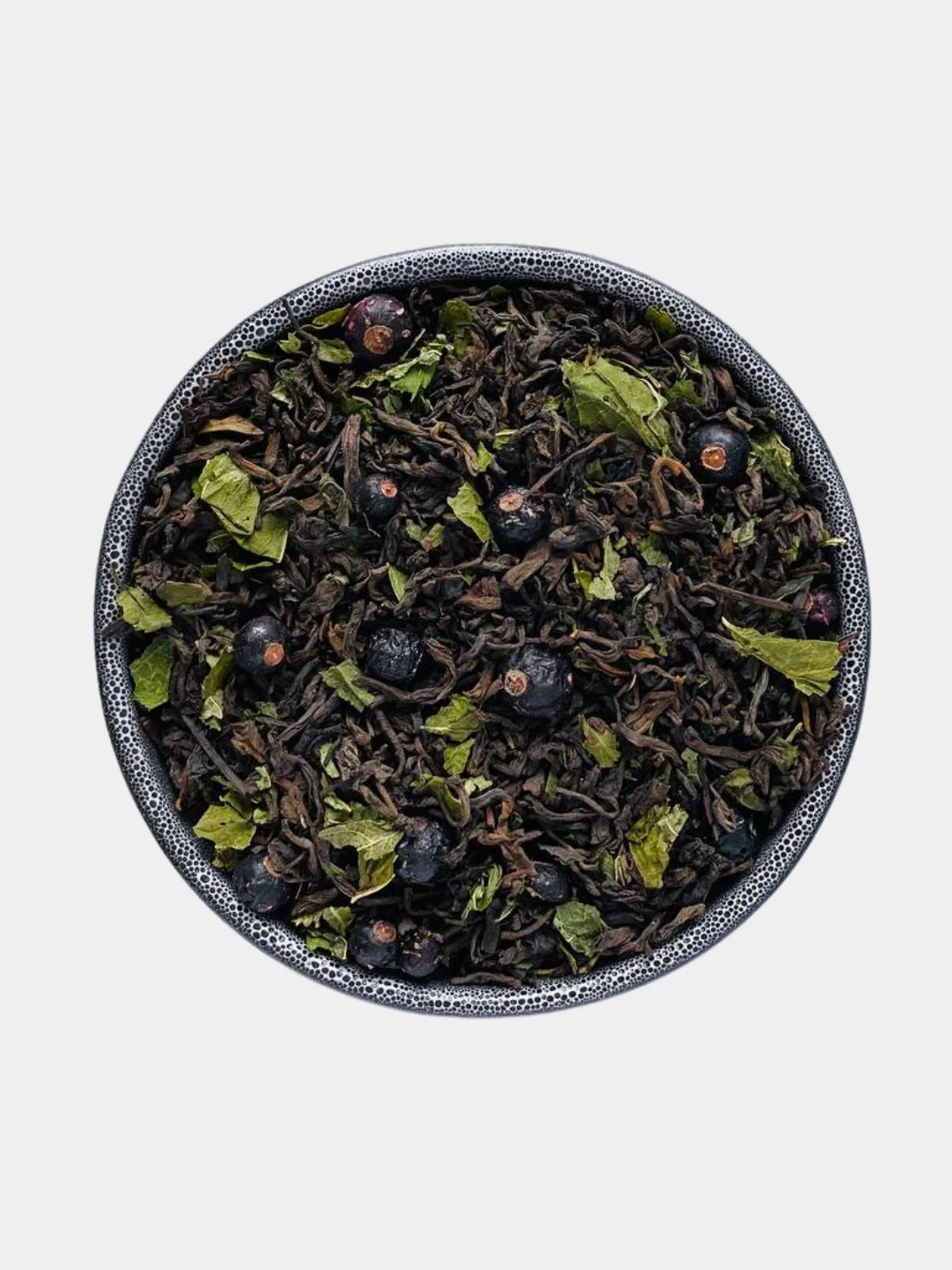 Чай черный TEAON Шу пуэр "Черная смородина" с можжевельником и мятой, 50г