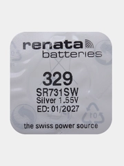 Батарейка Renata 329 (SR731SW, V329), 1.55V, 37 mAh, Швейцария, 1 штука