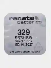 Батарейка Renata 329 (SR731SW, V329), 1.55V, 37 mAh, Швейцария, 1 штука