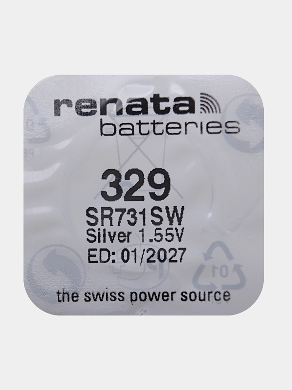 Батарейка Renata 329 (SR731SW, V329), 1.55V, 37 mAh, Швейцария, 1 штука