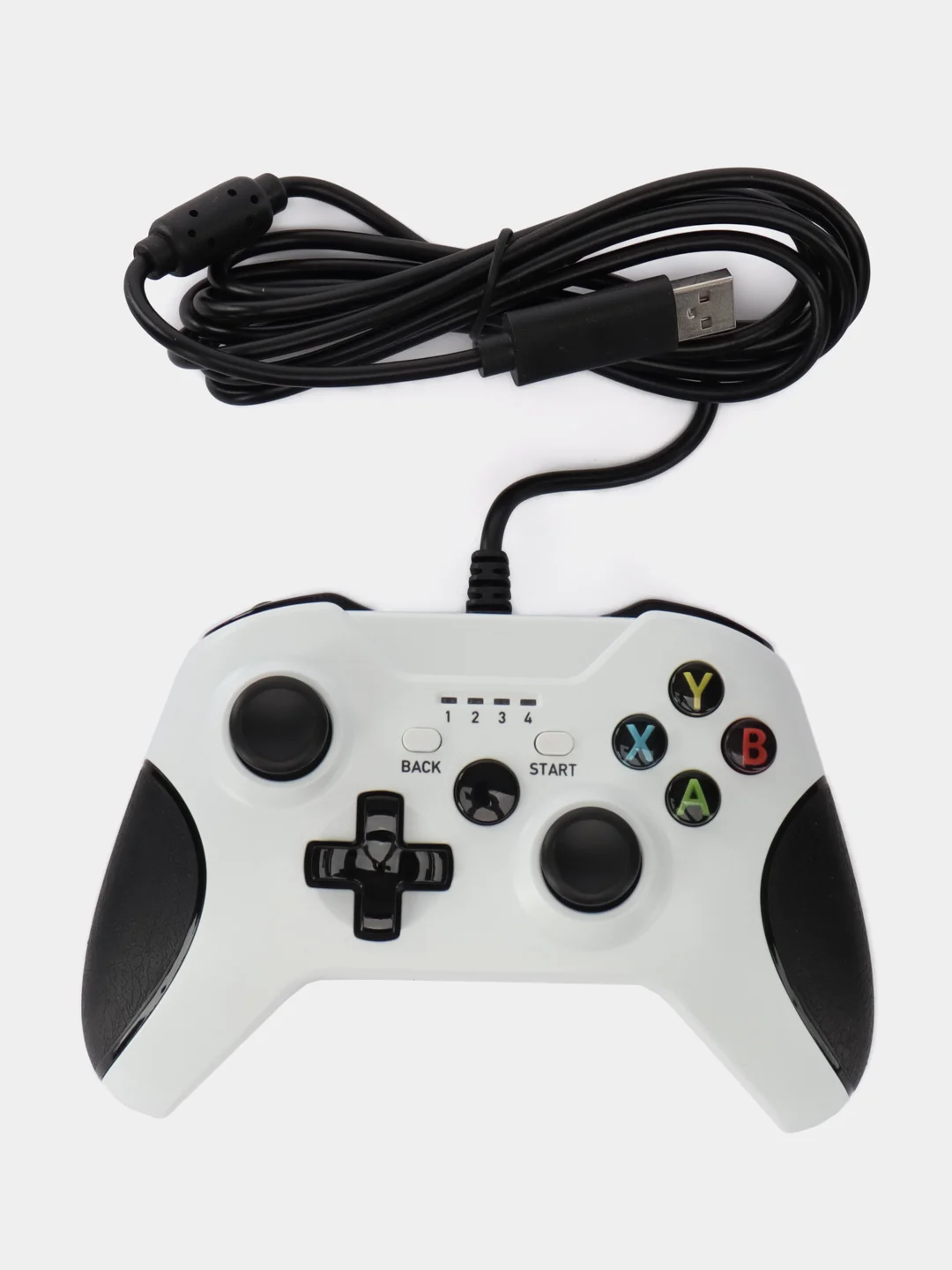 Белый геймпад для XBOX ONE, Джойстик проводной для игровой приставки и компьютера ПК