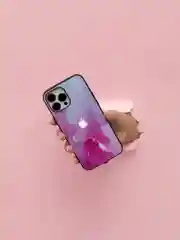 Розовый чехол на iphone 13 pro max, защитный, силиконовый с пластиком/задняя накладка под мрамор