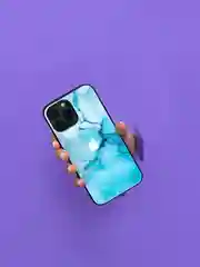 Небесно-голубой чехол на iphone 13 pro max, защитный, силиконовый с пластиком/задняя накладка под мрамор