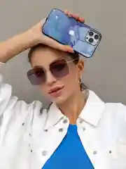 Фиолетовый чехол на iphone 13 pro max, защитный, силиконовый с пластиком/задняя накладка под мрамор