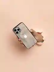 Бежевый чехол на iphone 13 pro max, защитный, силиконовый с пластиком/задняя накладка под мрамор