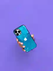 Синий чехол на iphone 13 pro max, защитный, силиконовый с пластиком/задняя накладка под мрамор