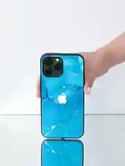 Синий чехол на iphone 13 pro max, защитный, силиконовый с пластиком/задняя накладка под мрамор