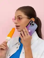 Розовый чехол на iphone 13 pro, защитный, силиконовый с пластиком/задняя накладка с рисунком