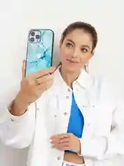 Небесно-голубой чехол на iphone 13 pro, защитный, силиконовый с пластиком/задняя накладка с рисунком