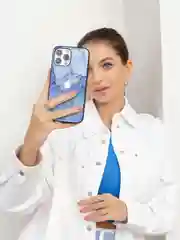 Фиолетовый чехол на iphone 13 pro, защитный, силиконовый с пластиком/задняя накладка с рисунком