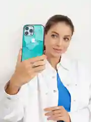 Зеленый чехол на iphone 13 pro, защитный, силиконовый с пластиком/задняя накладка с рисунком