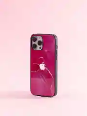 Красный чехол на iphone 14 pro max, защитный, силиконовый с пластиком/задняя накладка под мрамор