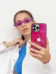 Красный чехол на iphone 14 pro max, защитный, силиконовый с пластиком/задняя накладка под мрамор