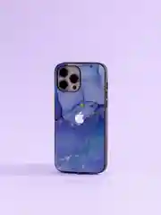 Фиолетовый чехол на iphone 14 pro max, защитный, силиконовый с пластиком/задняя накладка под мрамор