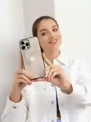 Бежевый чехол на iphone 14 pro max, защитный, силиконовый с пластиком/задняя накладка под мрамор