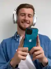 Синий чехол на iphone 14 pro max, защитный, силиконовый с пластиком/задняя накладка под мрамор