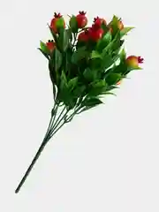 Алый искусственные цветы, ягоды и фрукты на ветке