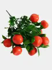 Красный искусственные цветы, ягоды и фрукты на ветке