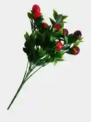 Багровый искусственные цветы, ягоды и фрукты на ветке