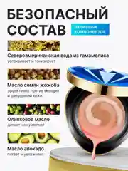 Синий подарочный набор люкс: Крем-пудра, кушон, консилер, BB-крем Drawshe, 4 в 1