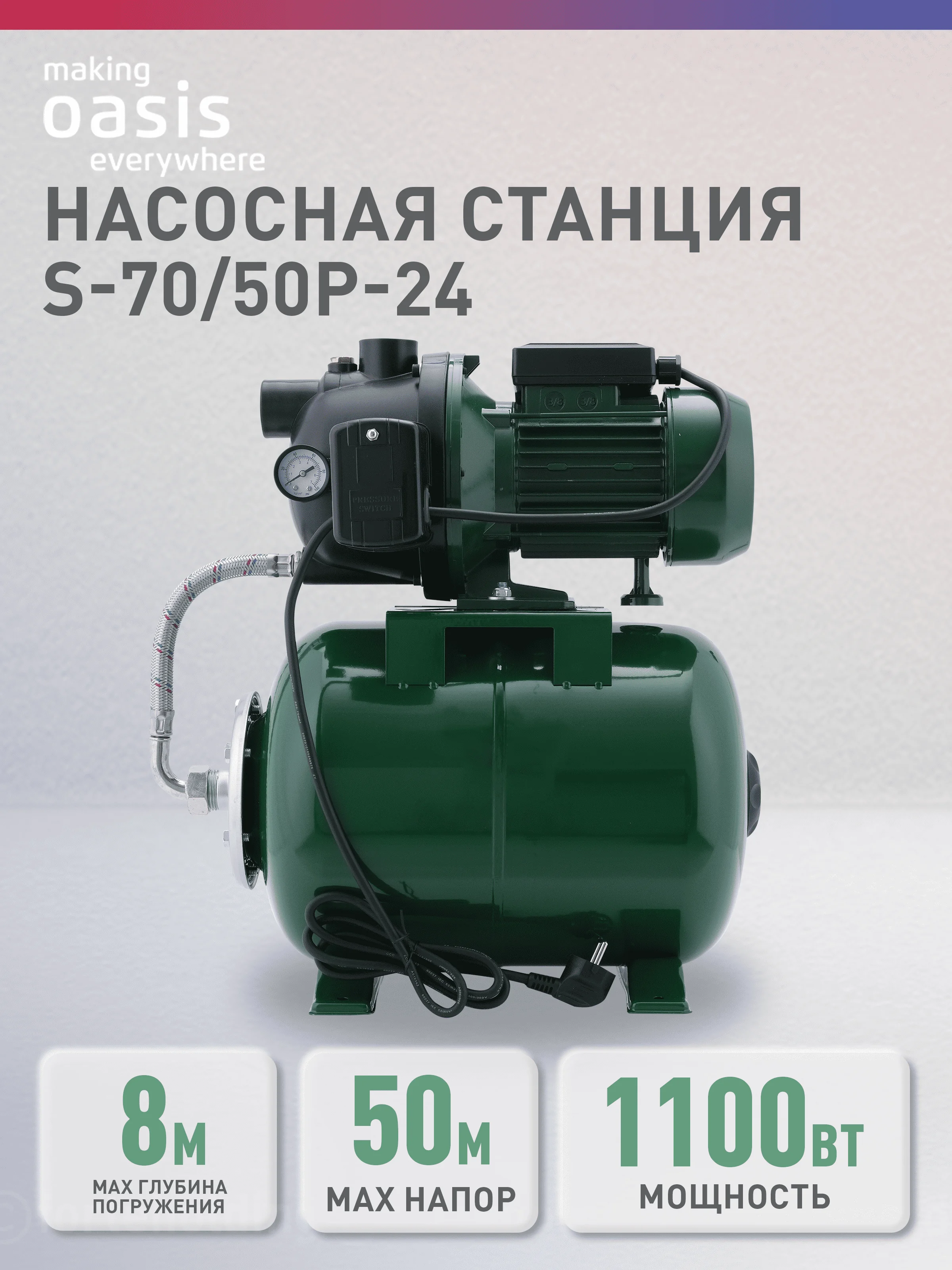 Синий автоматическая насосная станция "making Оasis everywhere" S 70/50P - 24