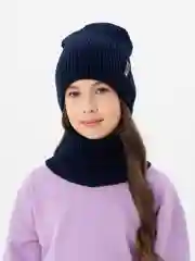 Морской зимний комплект для девочки 5-12 лет. Зимняя шапка для девочки