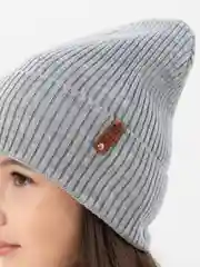 Серый меланж зимний комплект для девочки 5-12 лет. Зимняя шапка для девочки