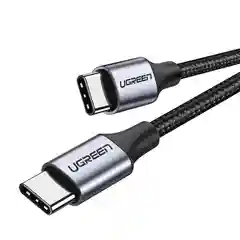 Серый кабель UGREEN US261 (50152) USB 2.0 C M/M Round Cable Nickel Plating Aluminum Shell.