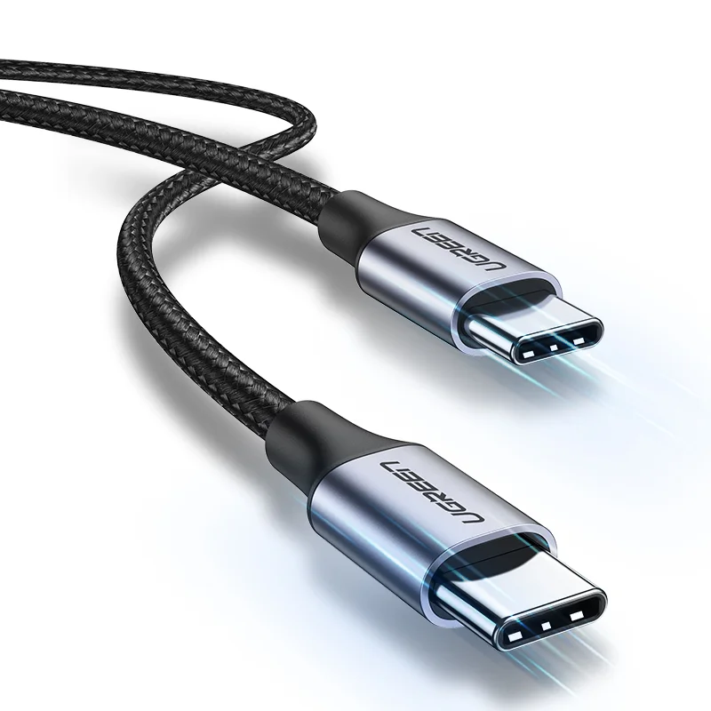 Серый кабель UGREEN US261 (50152) USB 2.0 C M/M Round Cable Nickel Plating Aluminum Shell.