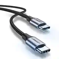 Серый кабель UGREEN US261 (50152) USB 2.0 C M/M Round Cable Nickel Plating Aluminum Shell.