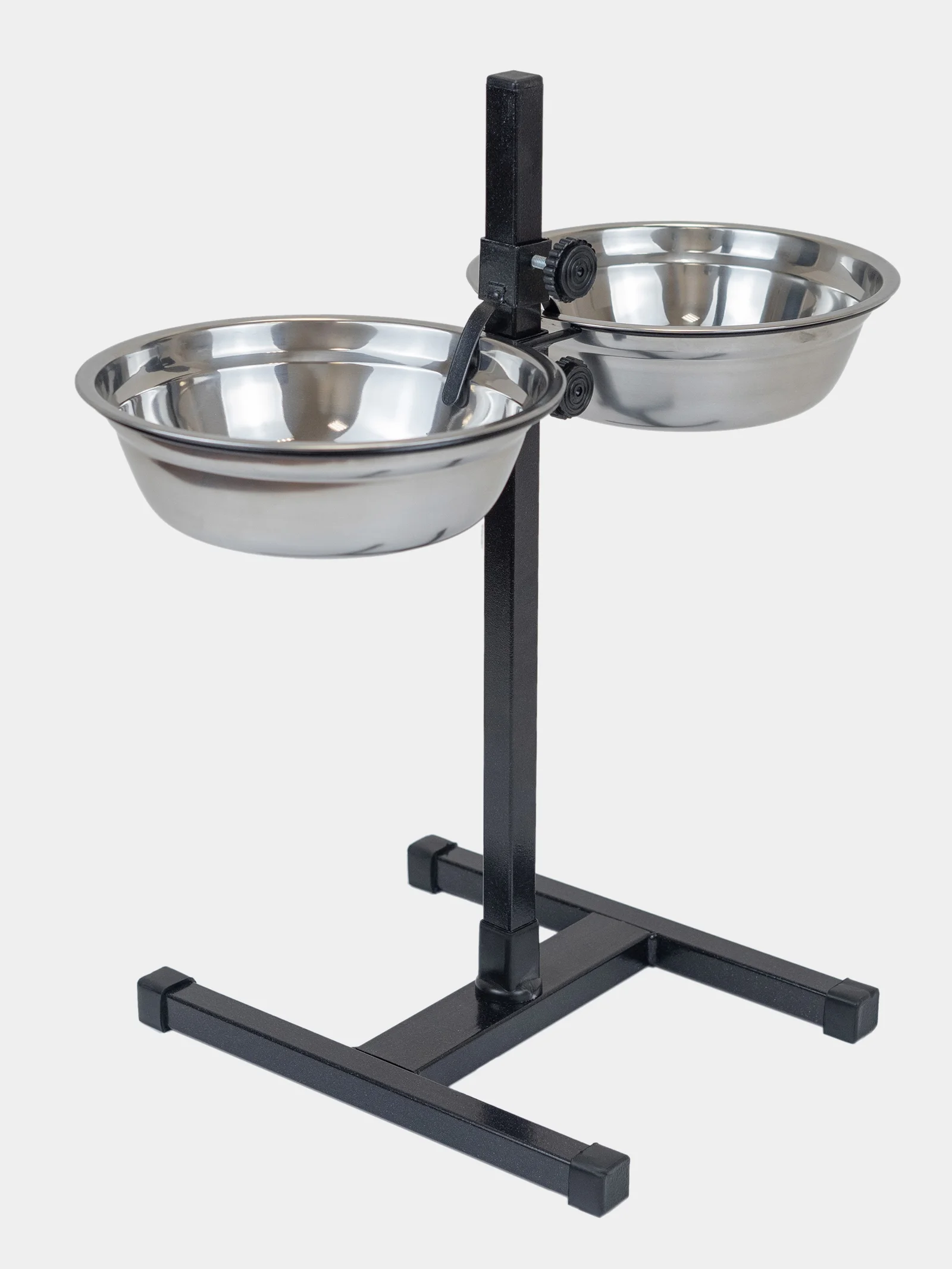Миска на подставке PetTails, стойка металлическая, регулируемая, двойная, h50см, 2*1,5л