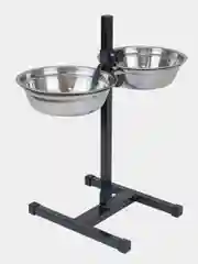 Миска на подставке PetTails, стойка металлическая, регулируемая, двойная, h50см, 2*1,5л
