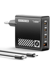 Сетевое зарядное устройство Movespeed 3xType-C+1xUSB- A 140W PD2.0 QC3.0 (AC140) EU Black