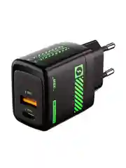 Черный сетевое зарядное устройство Movespeed 1xType-C+1xUSB- A 30W PD2.0 QC3.0 (AC30) EU Black