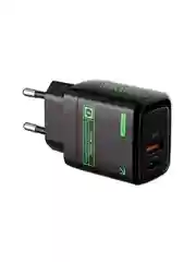Черный сетевое зарядное устройство Movespeed 1xType-C+1xUSB- A 30W PD2.0 QC3.0 (AC30) EU Black