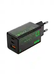 Черный сетевое зарядное устройство Movespeed 2xType-C+1xUSB- A 67W PD2.0 QC3.0 (AC67) EU Black