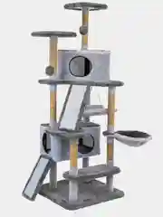 Когтеточка домик PetTails разборный, 8-ми уровн., 2 гамака, 77х90хh163см