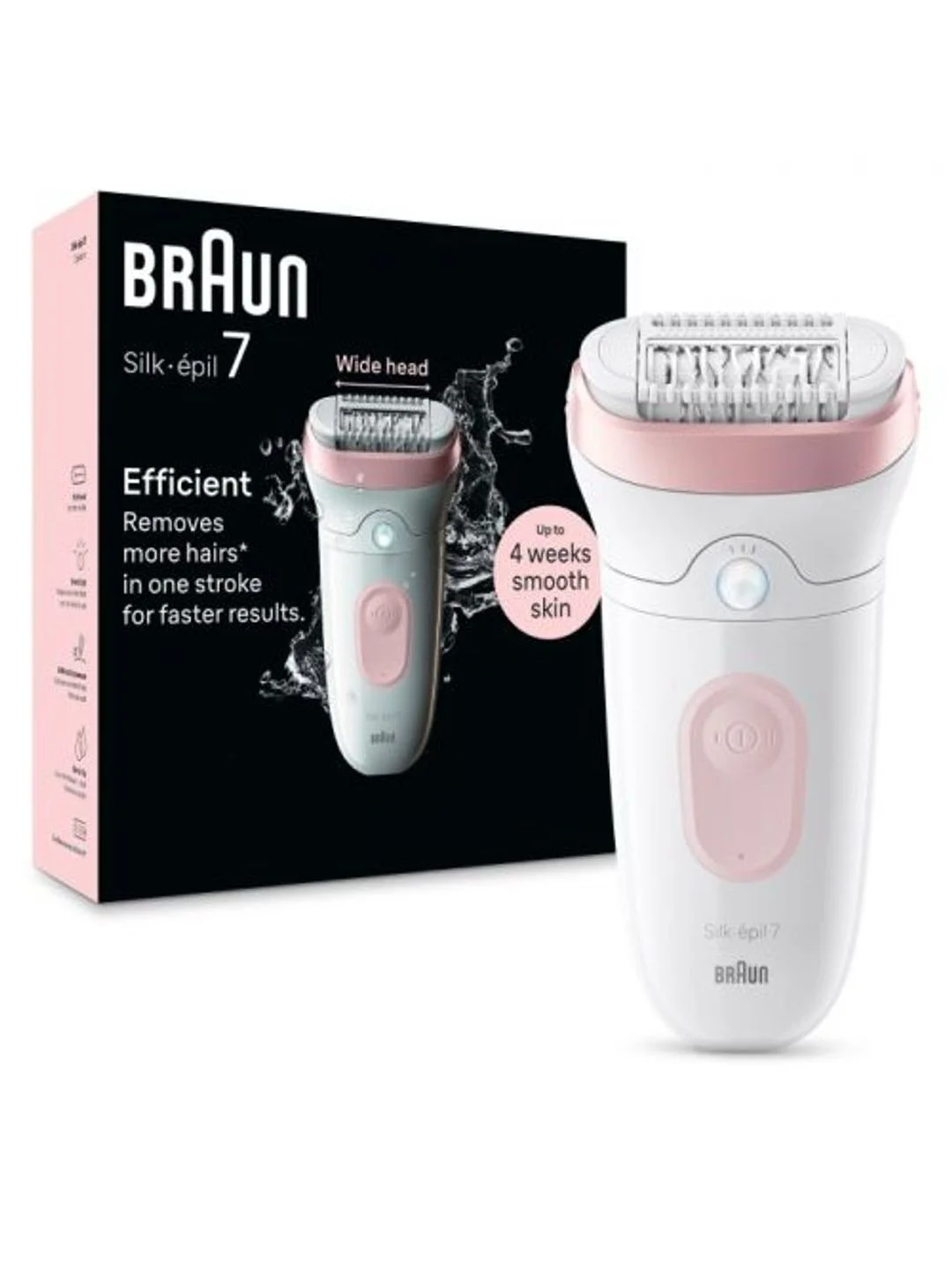 Белый эпилятор женский Braun Silk-epil 7 SE7-000, Li-ion, 2 скорости, 40 пинцетов