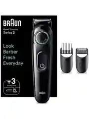 Черный аккумуляторный триммер для бороды и усов Braun BT3411 с 2 насадками, 20 настройками длины