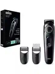 Черный аккумуляторный триммер для бороды и усов Braun BT3411 с 2 насадками, 20 настройками длины