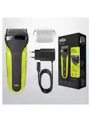Черный мужская электробритва Braun Series 3 300s Green с быстрой зарядкой и 3 режущими элементами