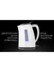 Белый чайник электрический Polaris PWK 1708C Water Way Pro, 2200 Вт, 1.7 л, белый/серый