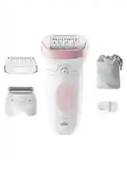 Розовый эпилятор Braun Silk-epil 7 SE7-030, Li-ion, сухая и влажная эпиляция, 40 пинцетов