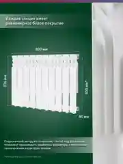 Белый радиатор алюминиевый литой, Oasis Eco 500/80/10