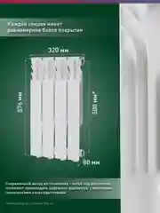 Белый радиатор алюминиевый литой "Oasis Eco" 500/80/4
