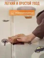 Бежевый меланж детский коврик для ползания складной, двухсторонний, игровой термоковрик Mamagoods 150х200
