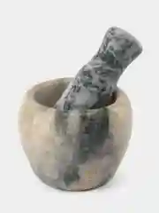 Серый меланж ступка с пестиком из мрамора, 10 см